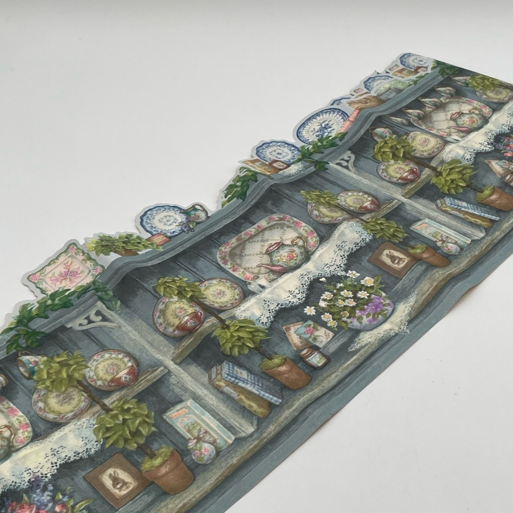 2 Cottage Expressions Home Wallpaper Borders Blue and white China Romantic Craft